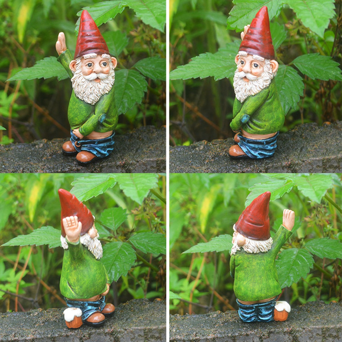 Resin ornaments for statues of white bearded gnomes and elderly people