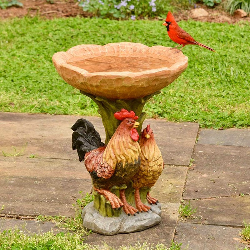 Garden Small Animal Resin Bird Feeder Hummingbird Bathtub Outdoor Decorative Ornaments Sculpture Resin