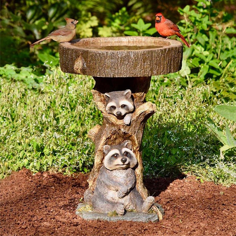 Garden Small Animal Resin Bird Feeder Hummingbird Bathtub Outdoor Decorative Ornaments Sculpture Resin