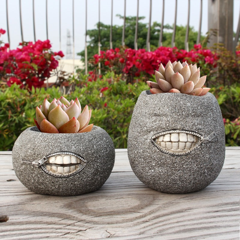 Tooth fleshy flower pot decoration tabletop decoration resin garden