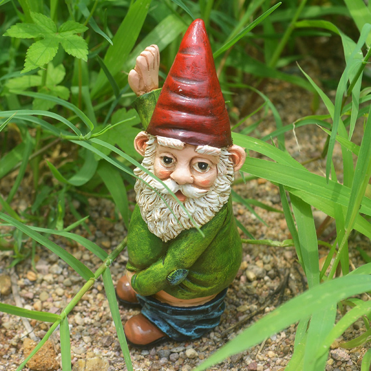 Resin ornaments for statues of white bearded gnomes and elderly people