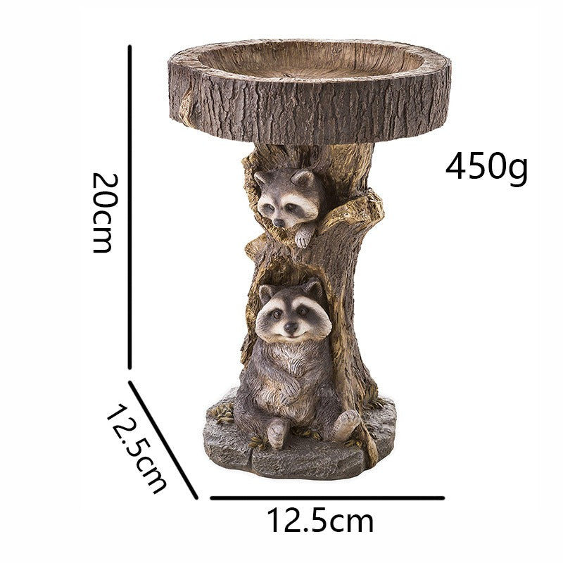 Garden Small Animal Resin Bird Feeder Hummingbird Bathtub Outdoor Decorative Ornaments Sculpture Resin