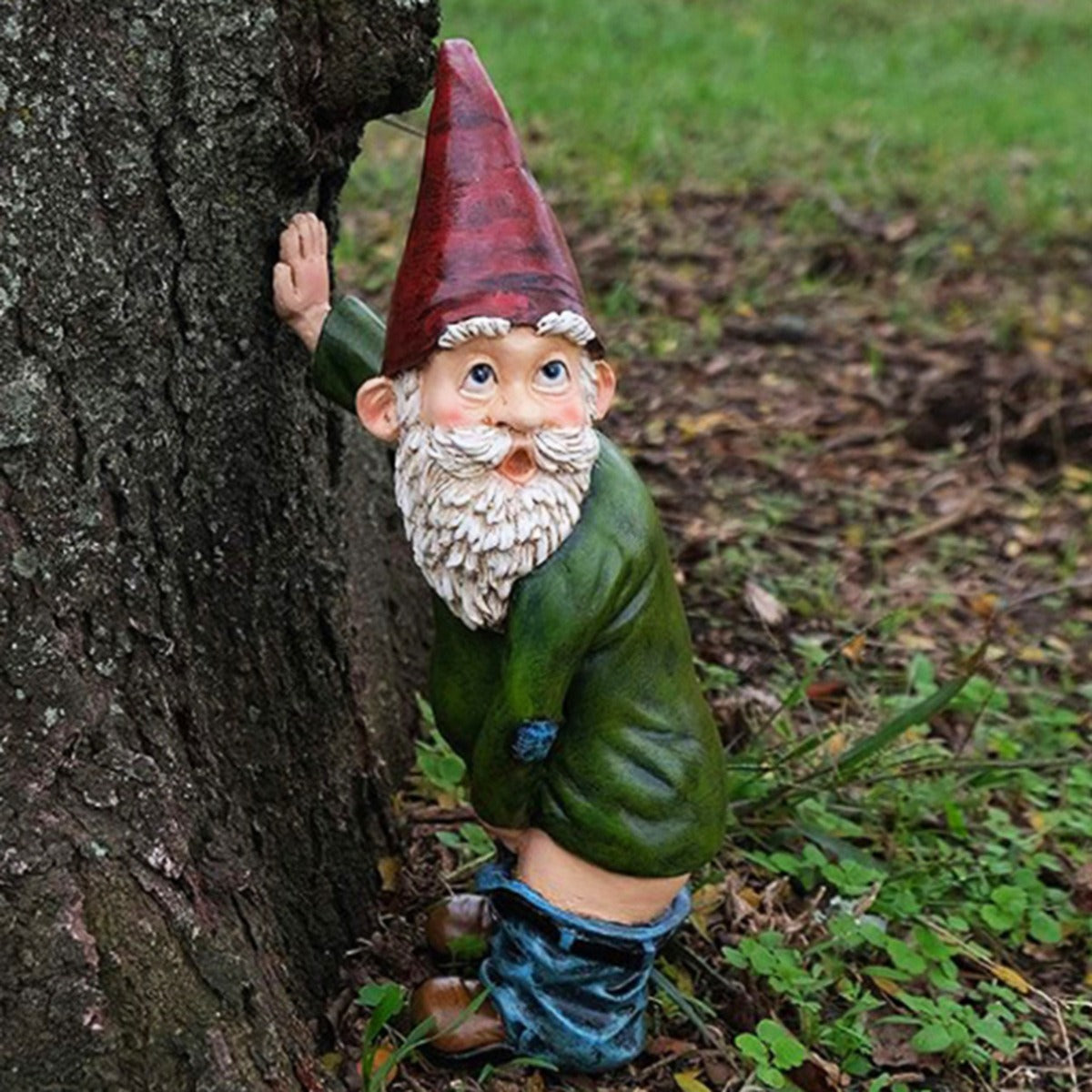 Resin ornaments for statues of white bearded gnomes and elderly people