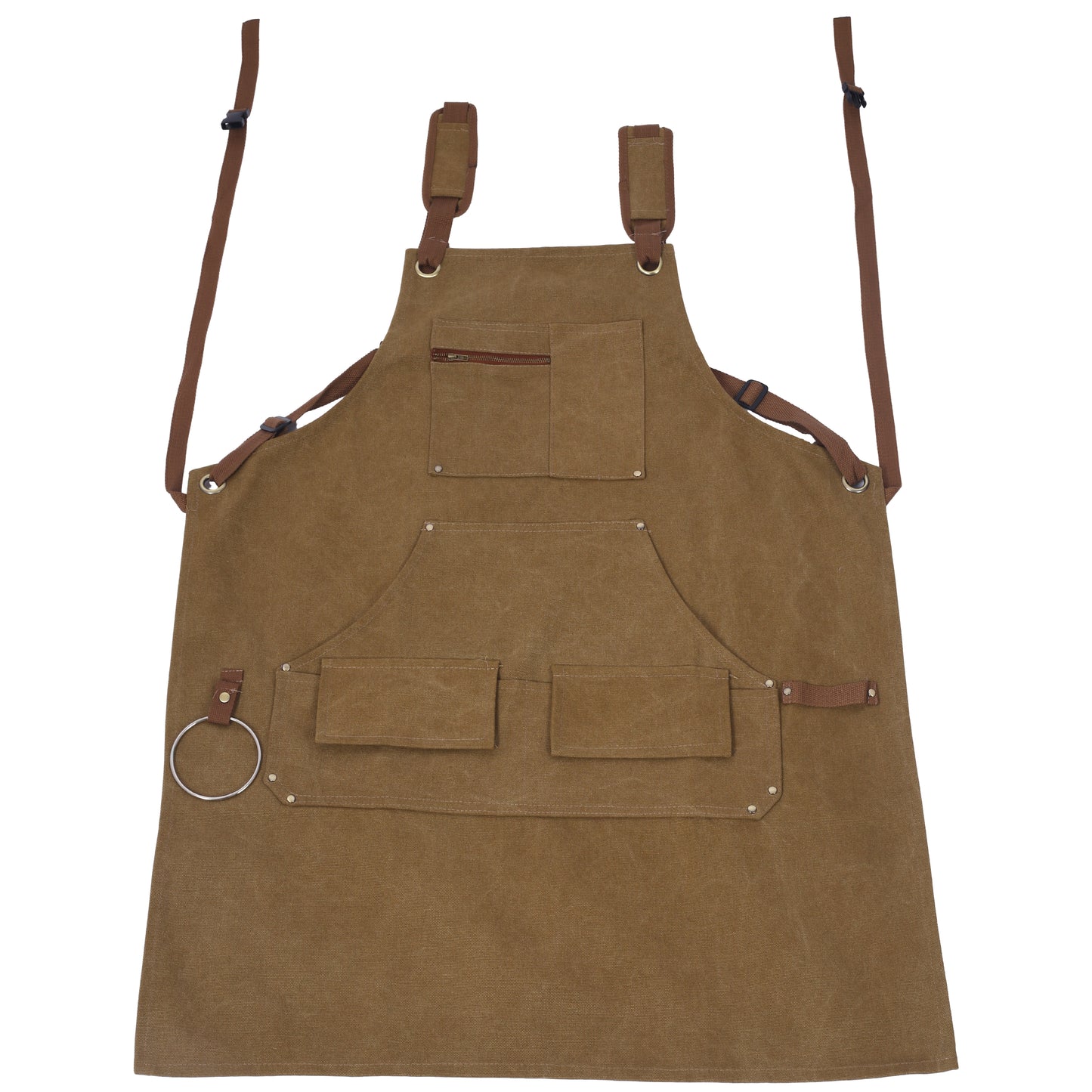 Long heavy-duty canvas tool apron, carpenter apron, carpenter 16 ounces, fully adjustable, no need for waxing