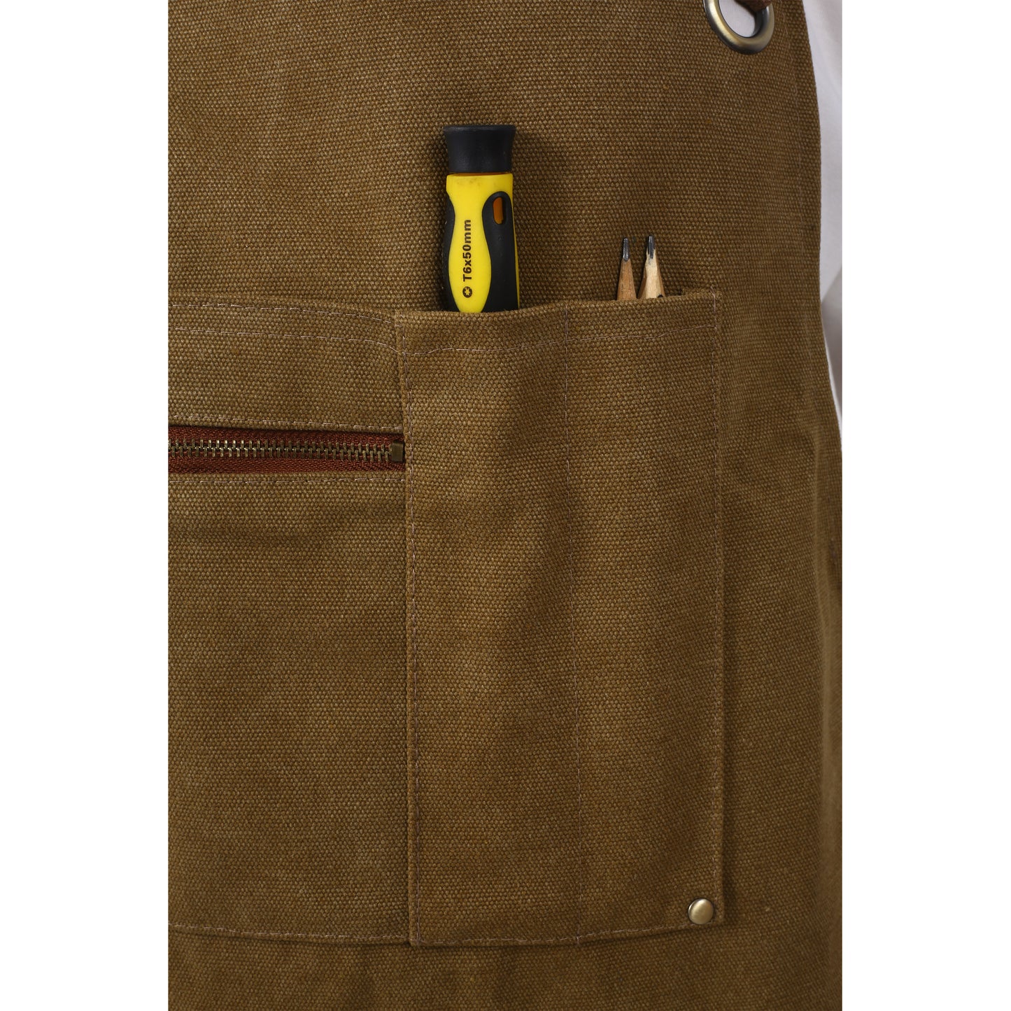 Long heavy-duty canvas tool apron, carpenter apron, carpenter 16 ounces, fully adjustable, no need for waxing