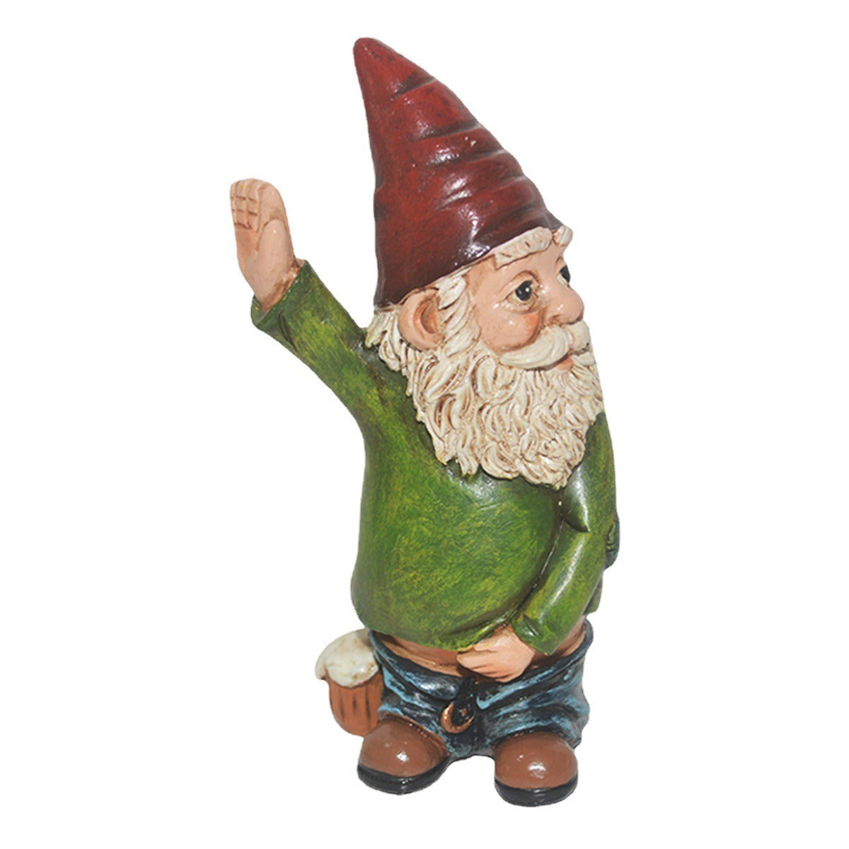 Resin ornaments for statues of white bearded gnomes and elderly people