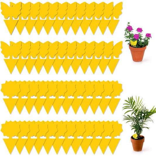 48pcs Sticky Traps for Fruit Fly, Whitefly, Fungus Gnat, Mosquito and Bug, Yellow, Insect Catcher Traps for Indoor/Outdoor/Kitchen,