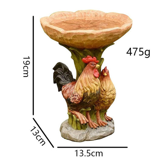 Garden Small Animal Resin Bird Feeder Hummingbird Bathtub Outdoor Decorative Ornaments Sculpture Resin