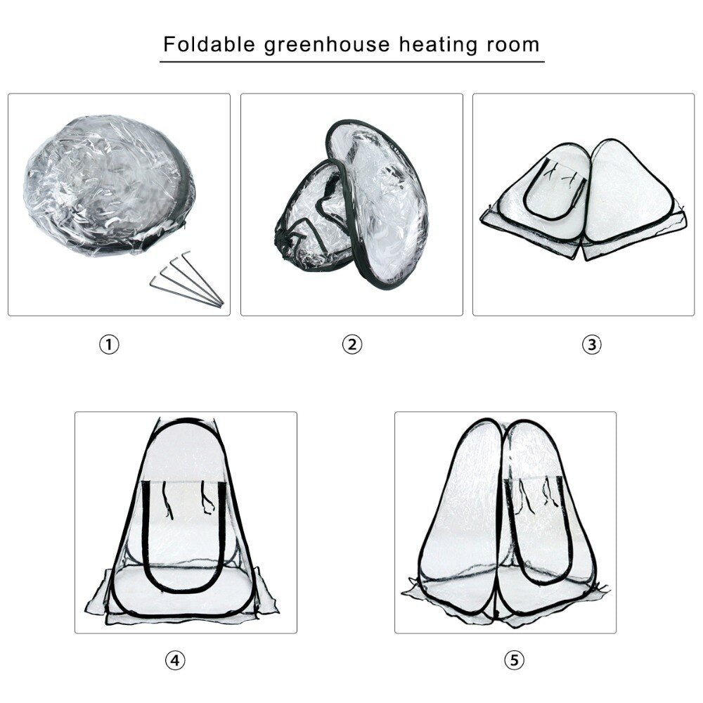 PVC Mini Greenhouse Growing Tent Plant Warm Room Garden Folding Tent Grow Box Artificial Turf Tent